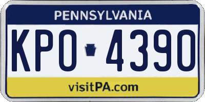 PA license plate KPO4390
