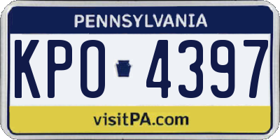 PA license plate KPO4397