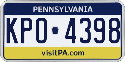 PA license plate KPO4398