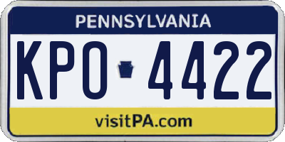 PA license plate KPO4422