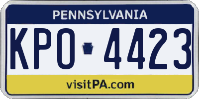 PA license plate KPO4423