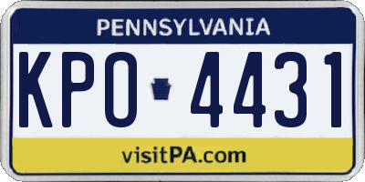 PA license plate KPO4431