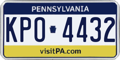 PA license plate KPO4432