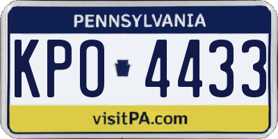 PA license plate KPO4433