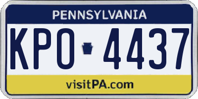 PA license plate KPO4437