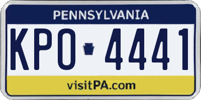 PA license plate KPO4441