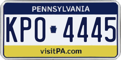 PA license plate KPO4445
