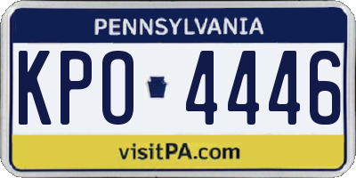 PA license plate KPO4446