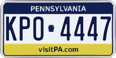 PA license plate KPO4447