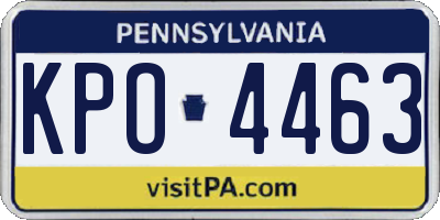 PA license plate KPO4463