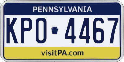 PA license plate KPO4467