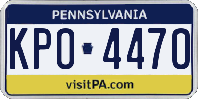 PA license plate KPO4470