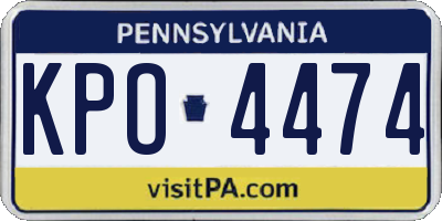 PA license plate KPO4474
