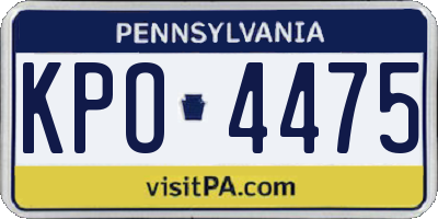 PA license plate KPO4475