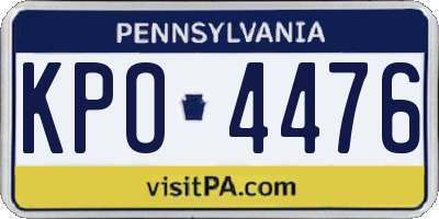 PA license plate KPO4476
