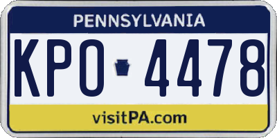 PA license plate KPO4478
