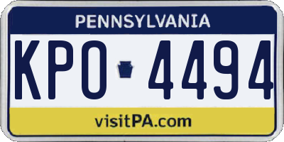 PA license plate KPO4494