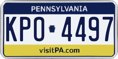 PA license plate KPO4497