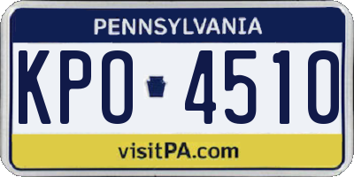PA license plate KPO4510
