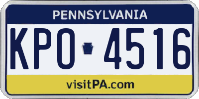 PA license plate KPO4516