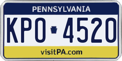 PA license plate KPO4520