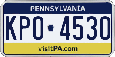 PA license plate KPO4530