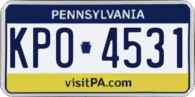 PA license plate KPO4531