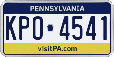 PA license plate KPO4541