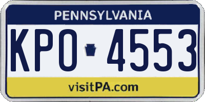 PA license plate KPO4553