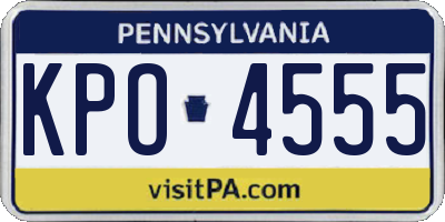 PA license plate KPO4555