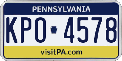 PA license plate KPO4578