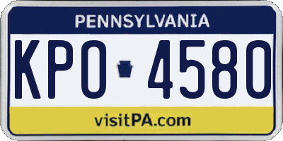 PA license plate KPO4580