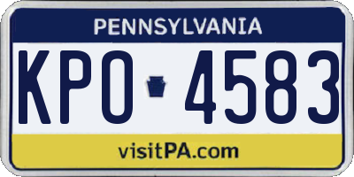 PA license plate KPO4583