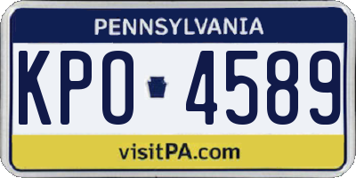 PA license plate KPO4589