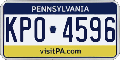 PA license plate KPO4596