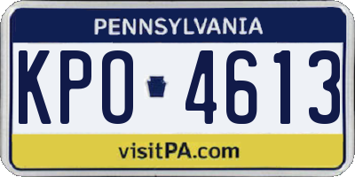 PA license plate KPO4613
