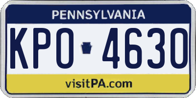 PA license plate KPO4630