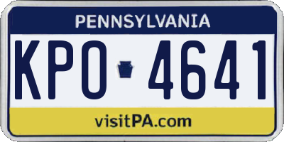 PA license plate KPO4641