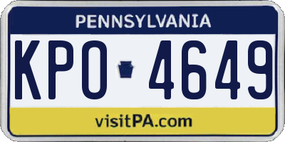 PA license plate KPO4649