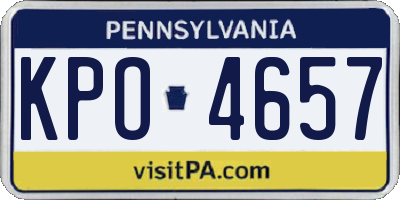 PA license plate KPO4657