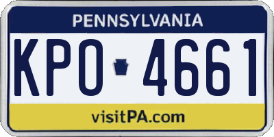 PA license plate KPO4661