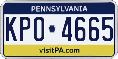 PA license plate KPO4665