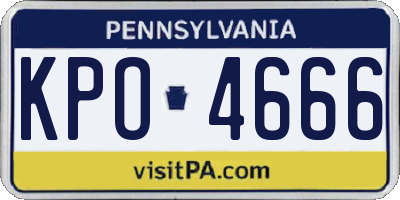 PA license plate KPO4666