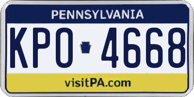 PA license plate KPO4668