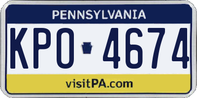 PA license plate KPO4674