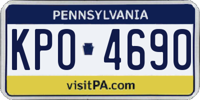 PA license plate KPO4690