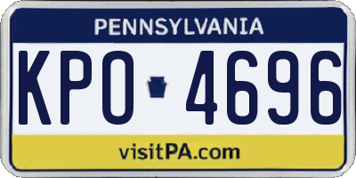 PA license plate KPO4696