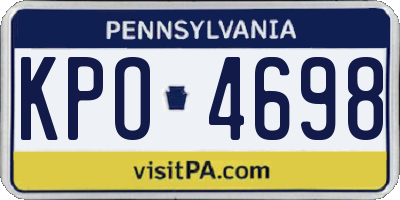 PA license plate KPO4698