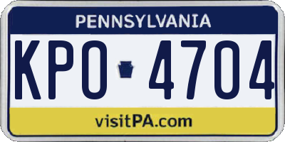 PA license plate KPO4704
