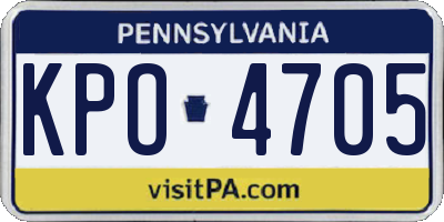 PA license plate KPO4705